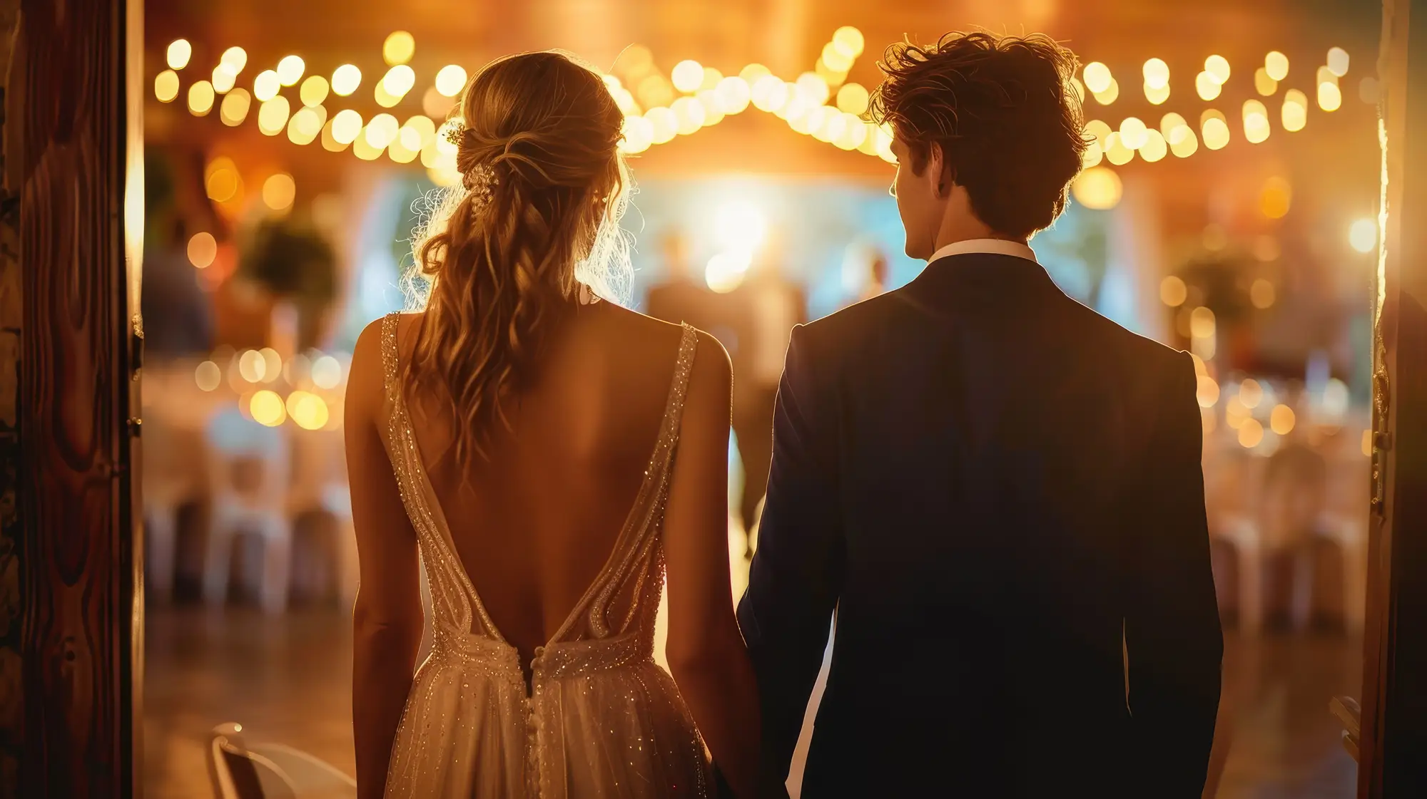 Wedding couple enjoying a moment together